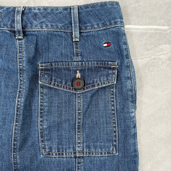 Women’s Vintage Tommy Hilfiger Jeans 100% Cotton Denim Skirt Size 6 Buttons Y2K - Picture 11 of 16
